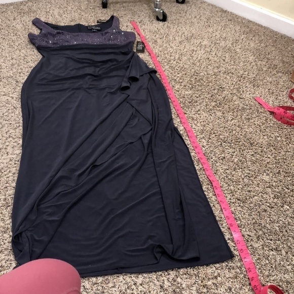 NWT Alex Evenings Maxi Dress Size 6P Smoke Slate Gray Gown - Picture 10 of 10